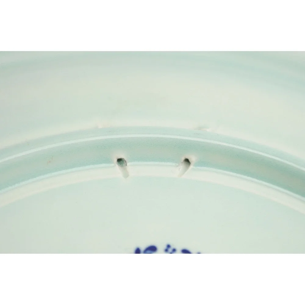 VGC Boch Freres Delfts Charger Plate Blue White Horse Carriage Scalloped Rim 16